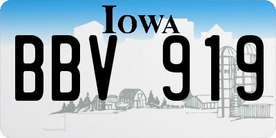IA license plate BBV919