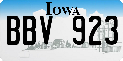 IA license plate BBV923