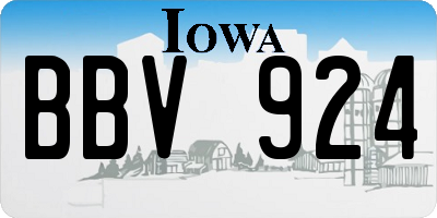 IA license plate BBV924