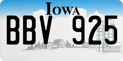 IA license plate BBV925