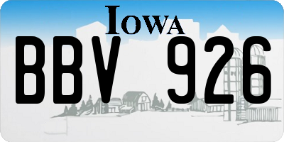 IA license plate BBV926