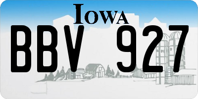 IA license plate BBV927