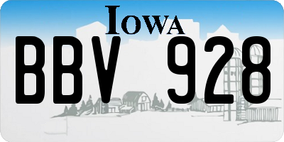 IA license plate BBV928