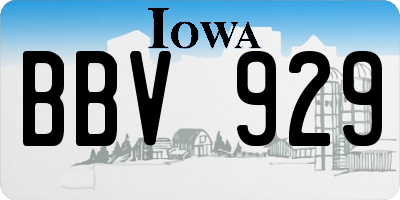 IA license plate BBV929