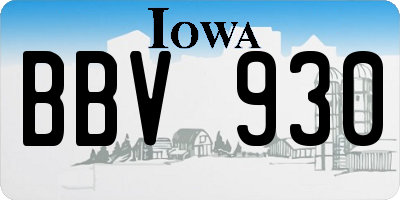 IA license plate BBV930