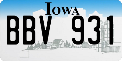 IA license plate BBV931