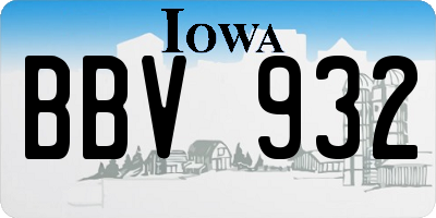 IA license plate BBV932