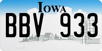 IA license plate BBV933