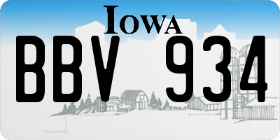 IA license plate BBV934