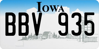 IA license plate BBV935