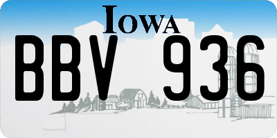 IA license plate BBV936
