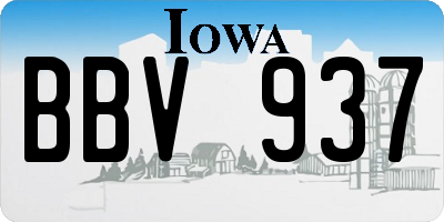 IA license plate BBV937