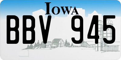 IA license plate BBV945