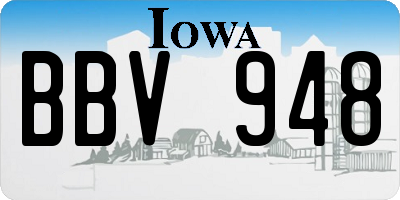 IA license plate BBV948