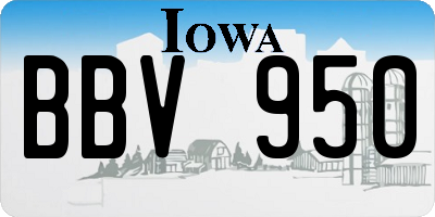 IA license plate BBV950