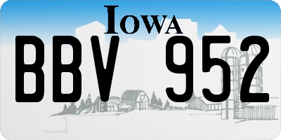 IA license plate BBV952