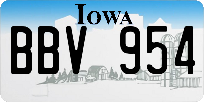 IA license plate BBV954