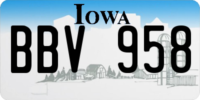 IA license plate BBV958