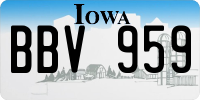 IA license plate BBV959