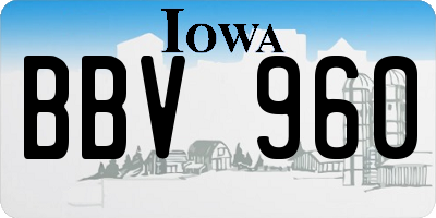 IA license plate BBV960