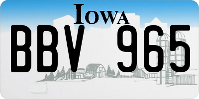 IA license plate BBV965