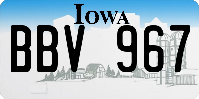 IA license plate BBV967