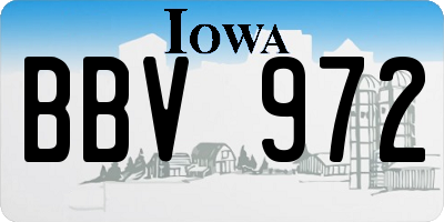 IA license plate BBV972