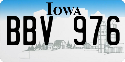 IA license plate BBV976