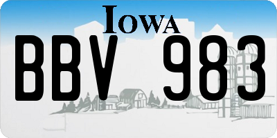 IA license plate BBV983