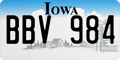 IA license plate BBV984