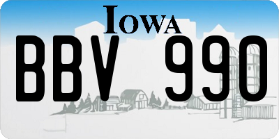 IA license plate BBV990
