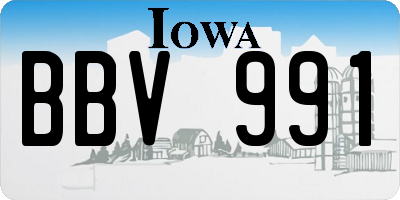 IA license plate BBV991