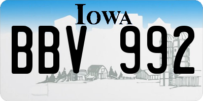 IA license plate BBV992