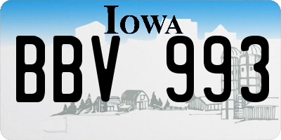 IA license plate BBV993