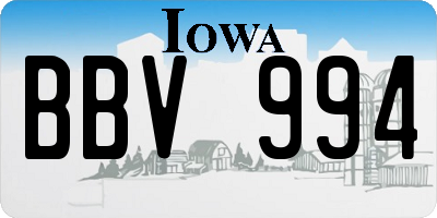 IA license plate BBV994