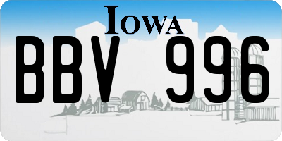 IA license plate BBV996