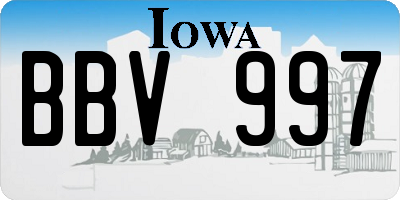 IA license plate BBV997