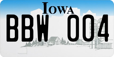 IA license plate BBW004