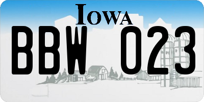 IA license plate BBW023