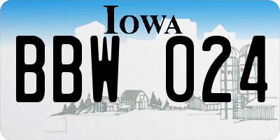 IA license plate BBW024