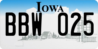 IA license plate BBW025