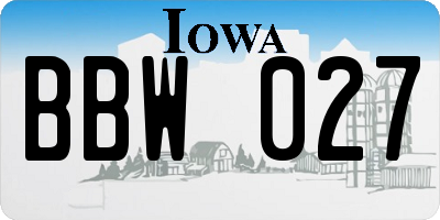 IA license plate BBW027