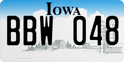 IA license plate BBW048