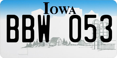 IA license plate BBW053