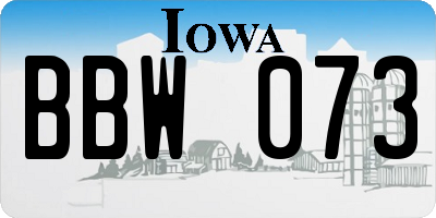 IA license plate BBW073