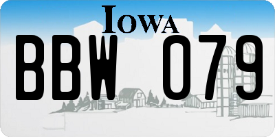 IA license plate BBW079