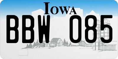 IA license plate BBW085