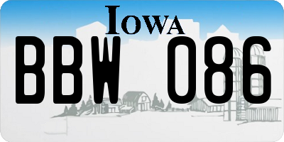 IA license plate BBW086
