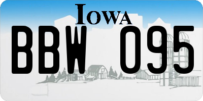 IA license plate BBW095