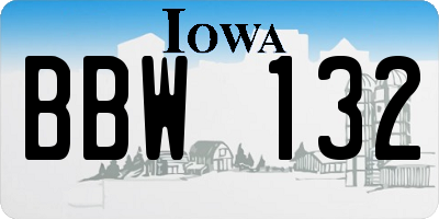 IA license plate BBW132
